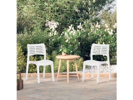 vidaXL Zahradní židle 2 ks bílé polypropylen