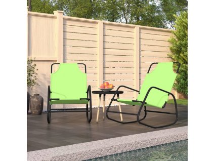 vidaXL Houpací lehátka 2 ks zelená ocel a textilen
