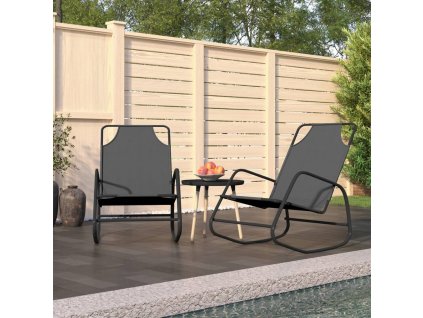 vidaXL Houpací lehátka 2 ks šedá ocel a textilen