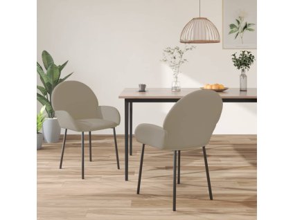 vidaXL Jídelní židle 2 ks světle šedé samet