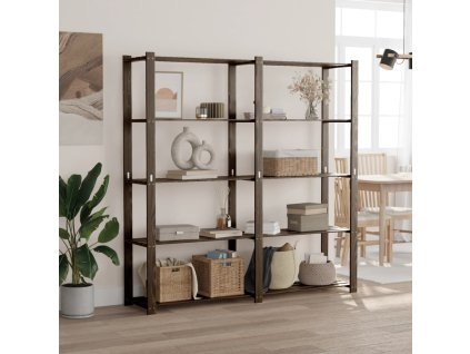 vidaXL 5patrový úložný regál černý 170x38x170 cm masivní borové dřevo