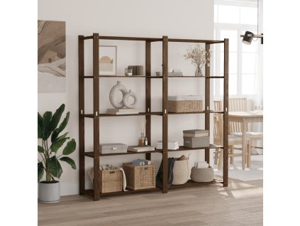 vidaXL 5patrový úložný regál hnědý 170x38x170 cm masivní borové dřevo
