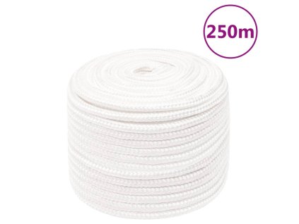 vidaXL Lodní lano celobílé 12 mm 250 m polypropylen