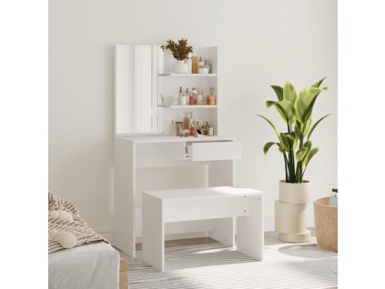 vidaXL Toaletní stolek sada bílý 74,5 x 40 x 141 cm