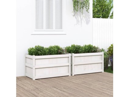 VidaXL Zahradní truhlíky 2 ks bílé masivní borové dřevo