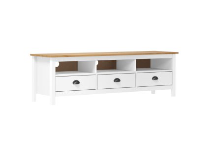 vidaXL TV stolek Hill bílý 158 x 40 x 47 cm masivní borové dřevo