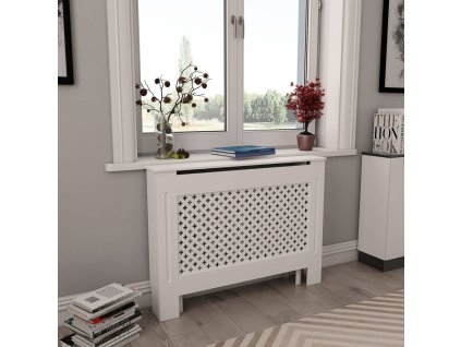 vidaXL Kryt na radiátor bílý 112 x 19 x 81,5 cm MDF