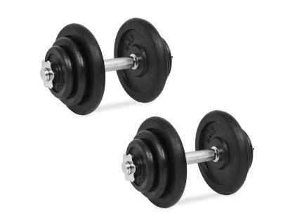 vidaXL 18dílný set jednoručních činek 40 kg litina