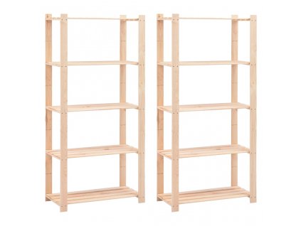 vidaXL Úložný regál 5 polic 2 ks 80x38x170 cm masivní borovice 250 kg