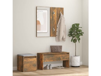 vidaXL Sada nábytku do předsíně kouřový dub kompozitní dřevo