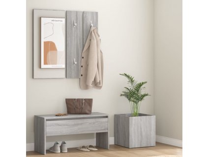 vidaXL Sada nábytku do předsíně šedá sonoma kompozitní dřevo