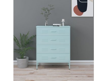 vidaXL Komoda se zásuvkami mátová 80 x 35 x 101,5 cm ocel