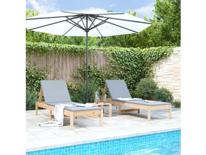 vidaXL Zahradní lehátka 2 ks 199,5 x 60 x 74 cm masivní borové dřevo