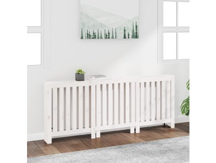vidaXL Kryt na radiátor bílý 210x21x85 cm masivní borové dřevo