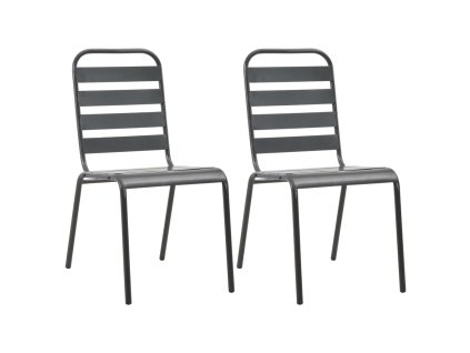 vidaXL Stohovatelné zahradní židle 2 ks ocelové šedé