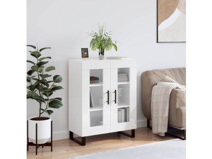 vidaXL Příborník bílý s vysokým leskem 69,5x34x90 cm kompozitní dřevo