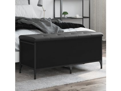 vidaXL Úložná lavice černá 102 x 42 x 45 cm kompozitní dřevo
