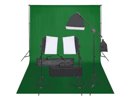 vidaXL Ateliérové vybavení sada se světly a pozadím