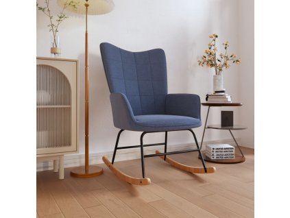 vidaXL Houpací křeslo modré textil