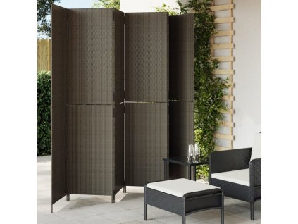 vidaXL Dělicí stěna 6 panelů šedá polyratan