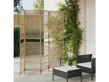 vidaXL Dělicí stěna 4 panely béžová polyratan