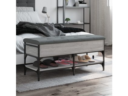 vidaXL Lavice s botníkem šedá sonoma 102 x 42 x 45 cm kompozitní dřevo