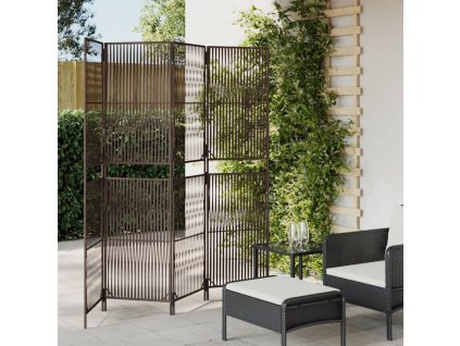 vidaXL Dělicí stěna 4 panely hnědá polyratan