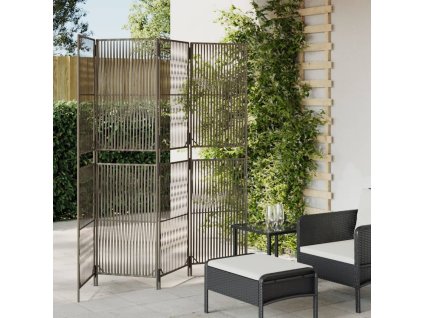 vidaXL Dělicí stěna 4 panely šedá polyratan