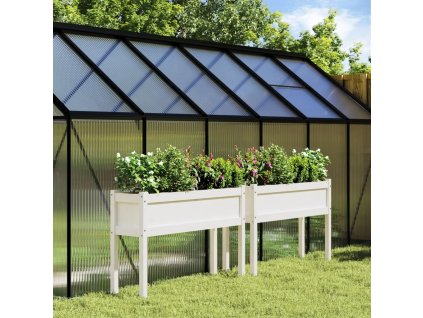 VidaXL Zahradní truhlíky 2 ks s nohami bílé masivní borovice