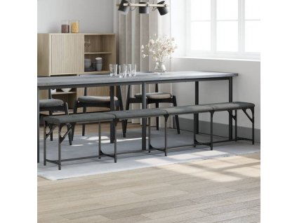 vidaXL Jídelní lavice tmavě šedá 248 x 32 x 45 cm ocel a textil