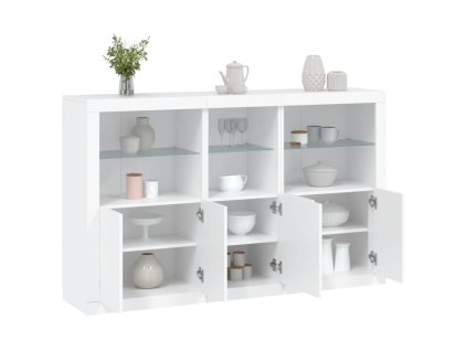 vidaXL Příborník s LED osvětlením bílý 162 x 37 x 100 cm