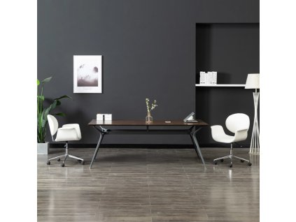 vidaXL Otočná jídelní židle bílá umělá kůže