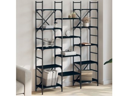 vidaXL Knihovna černá 127,5 x 28,5 x 172,5 cm kompozitní dřevo