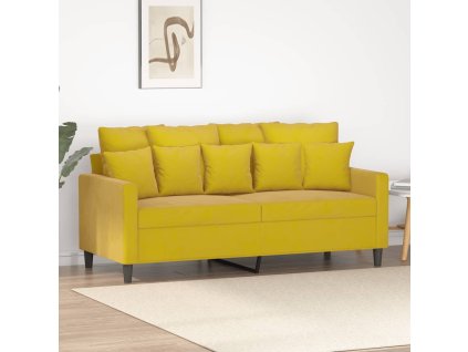 vidaXL 2místná pohovka žlutá 140 cm samet