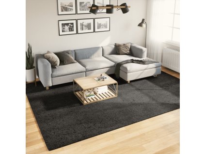 vidaXL Koberec HUARTE vysokým vlasem lesklý vzhled antracit 240x340 cm
