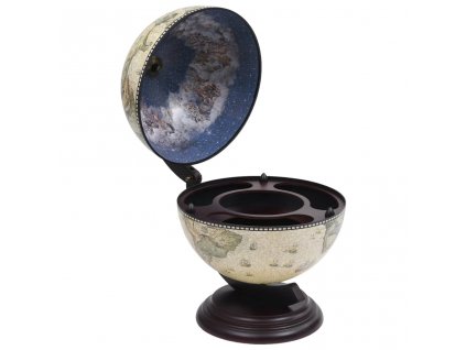 vidaXL Stolní globus bar stojan na víno eukalyptové dřevo zelený