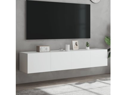 vidaXL Nástěnné TV skříňky s LED osvětlením 2 ks bílé 80 x 35 x 31 cm