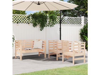 vidaXL 3dílná zahradní sedací souprava masivní borovice