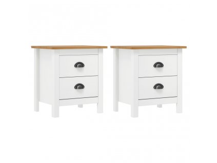 vidaXL Noční stolky Hill 2 ks bílé 46x35x49,5 cm masivní borové dřevo