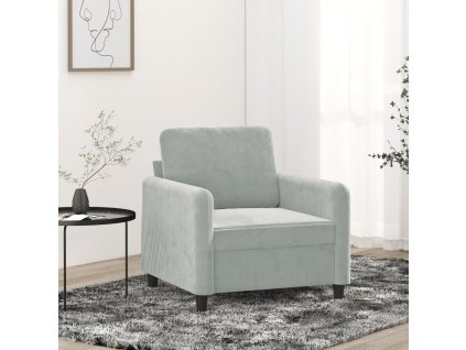 vidaXL Křeslo světle šedé 60 cm samet