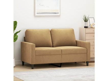 vidaXL 2místná pohovka hnědá 120 cm samet
