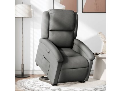 vidaXL Zvedací polohovací křeslo tmavě šedé textil