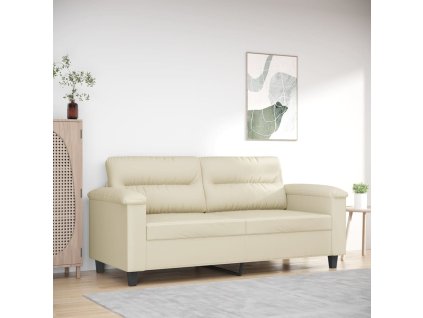 vidaXL 2místná pohovka krémová 140 cm umělá kůže