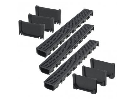 vidaXL Odtokové kanály z plastu 3 m