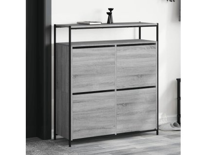vidaXL Botník se 4 výklopnými zásuvkami šedý sonoma 100 x 34 x 112 cm