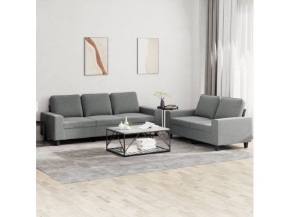 vidaXL 2dílná sedací souprava tmavě šedá textil
