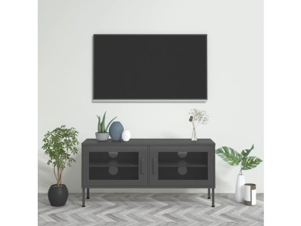 vidaXL TV skříňka antracitová 105 x 35 x 50 cm ocel