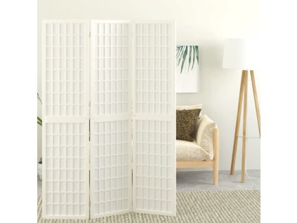 vidaXL Skládací 3dílný paraván v japonském stylu 120 x 170 cm bílý