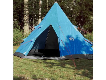 vidaXL Kempingový stan týpí pro 4 osoby modrý nepromokavý