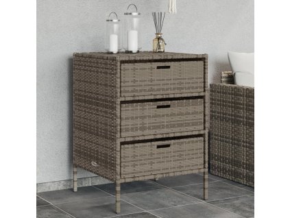 vidaXL Zahradní úložná skříň šedá 55 x 59 x 80 cm polyratan